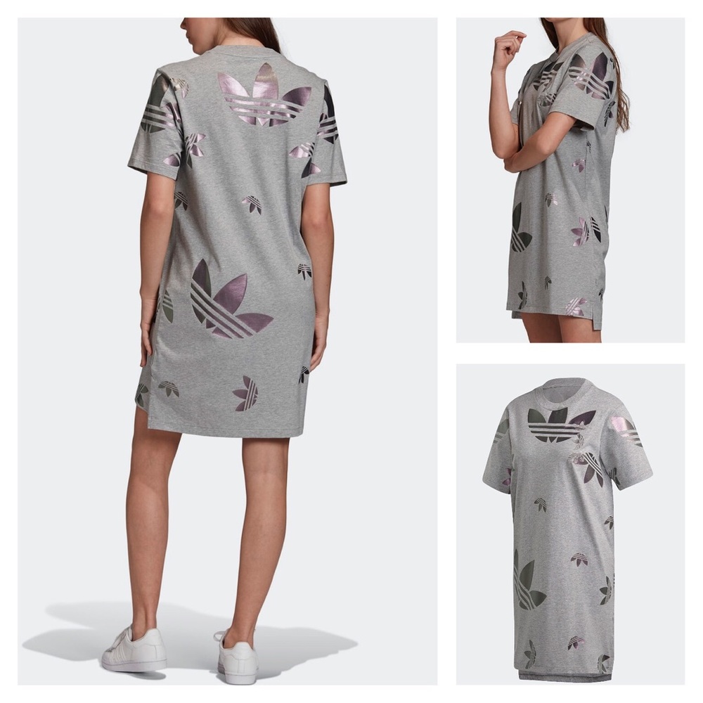 Adidas originals bling large logo gray dress